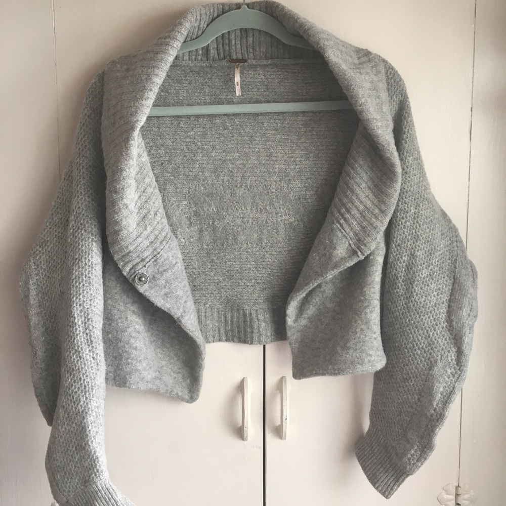 Free People 100% Wool Knit Wrap Sweater